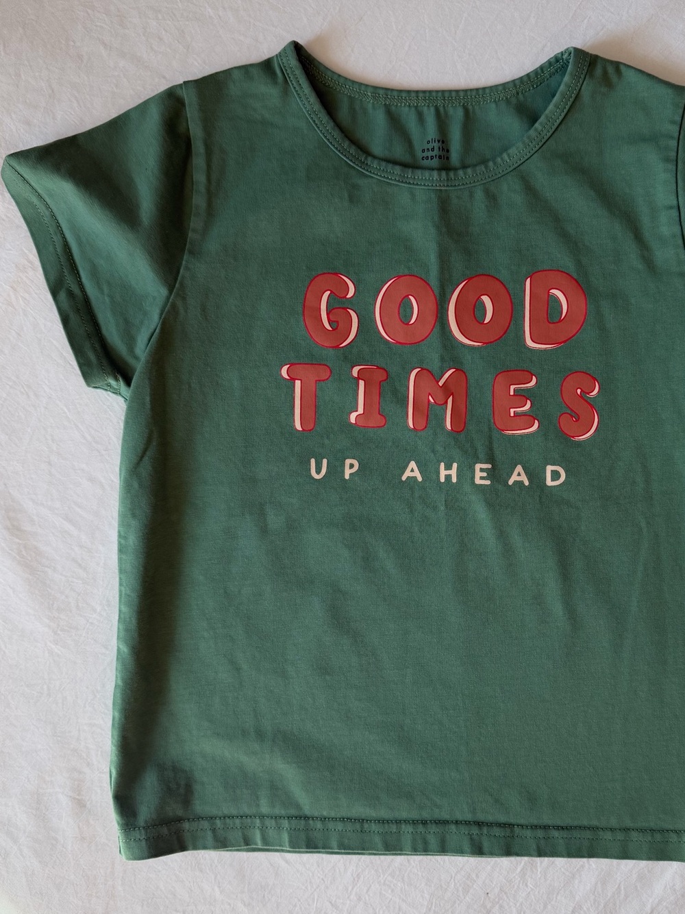 Olive and the Captain Kids Size 6 Good Times Graphic Tee Green